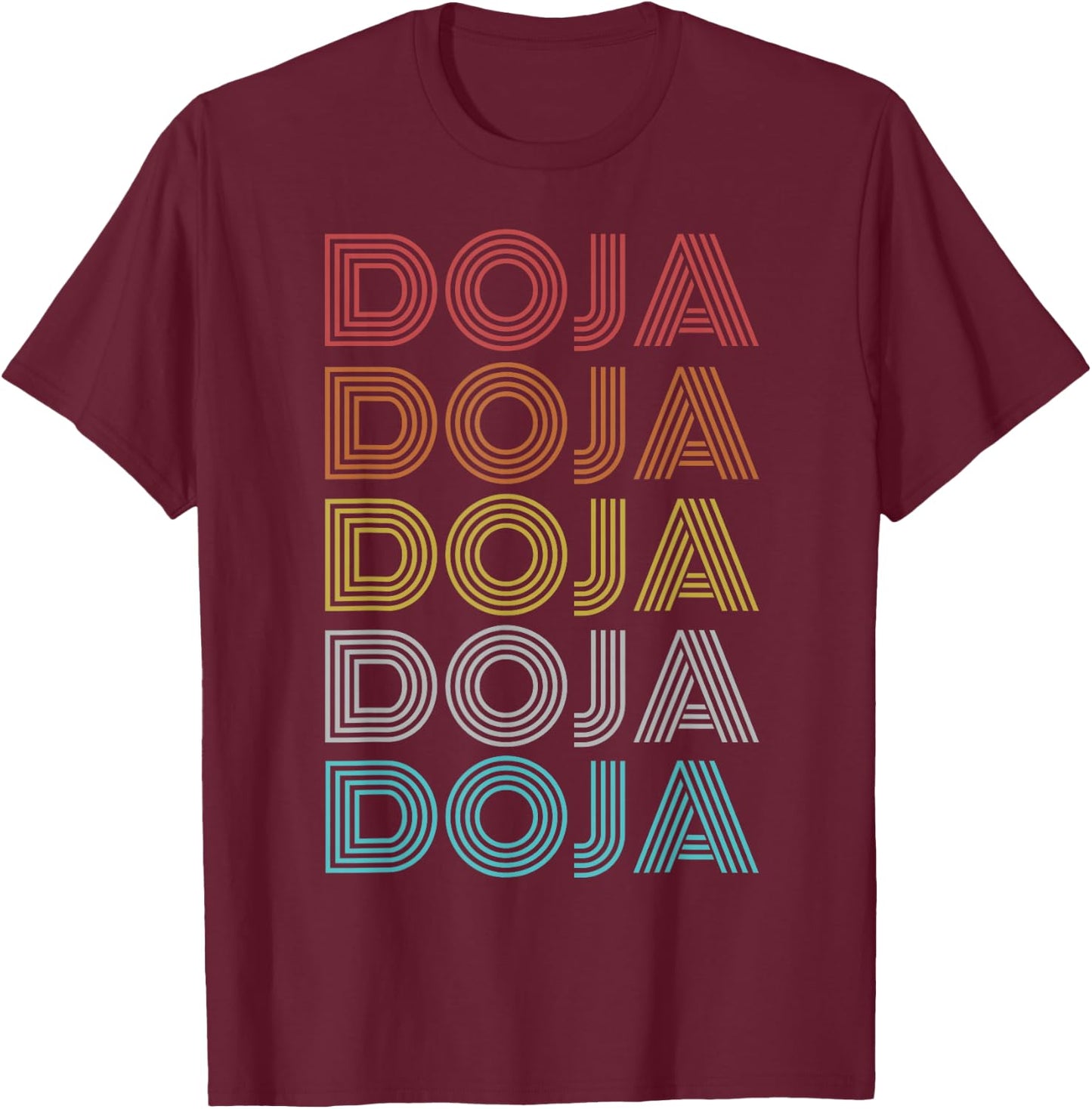 Doja Shirt Vintage Retro Apparel -Adult Retro Black Small Short Sleeve T-Shirt - T-Shirt | Maroon