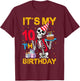 It's My 10th Birthday Party Halloween Skeleton Birthday T-Shirt - T-Shirt | Maroon