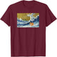 Funny Retro Vintage Surfing a Wave Chow Lover T-Shirt - T-Shirt | Maroon