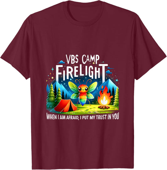 VBS Camp Firelight When I Am Afraid, I Put My Trust In You T-Shirt - T-Shirt | Maroon