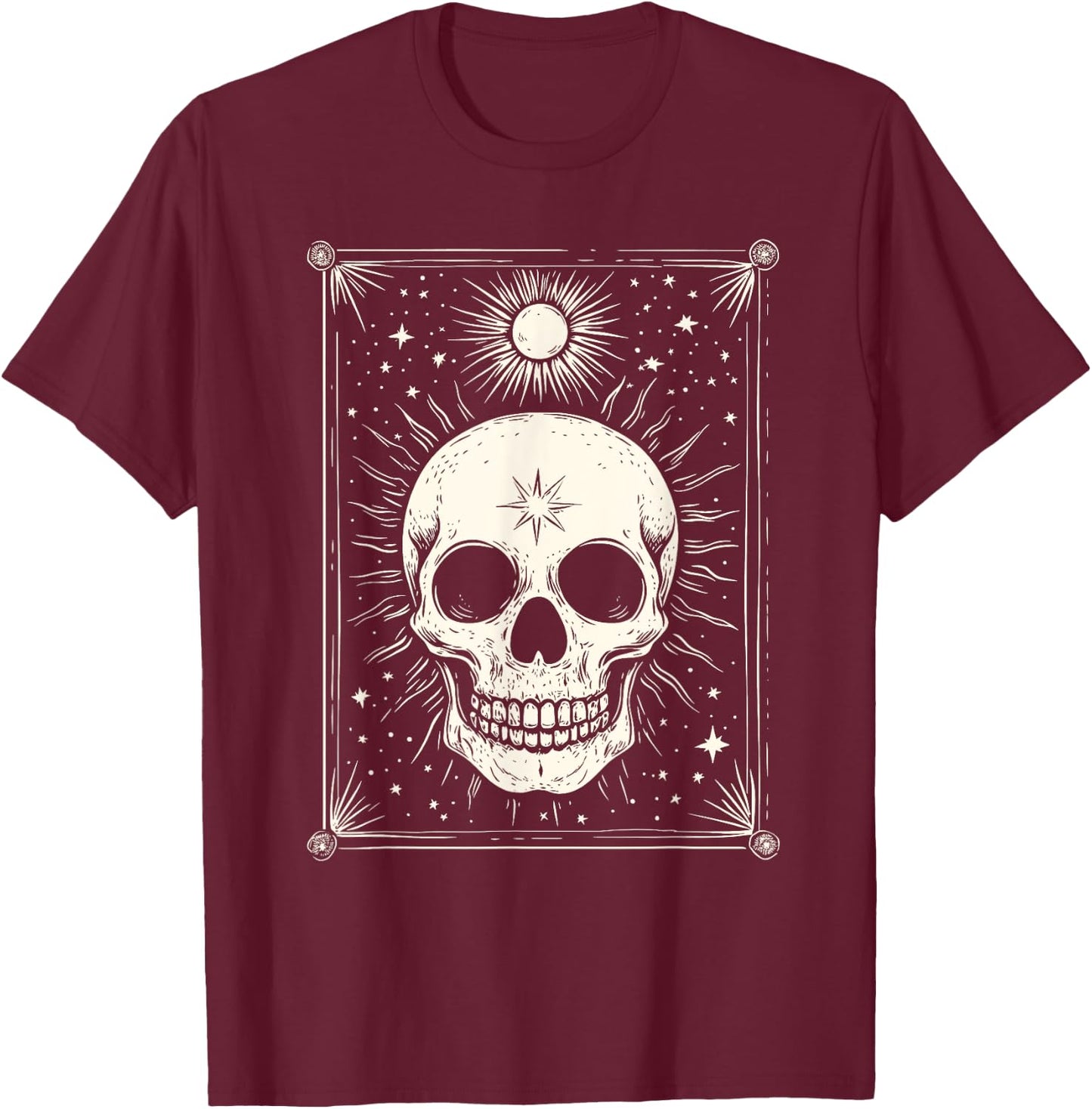 Celestial Skull T-Shirt - T-Shirt | Maroon