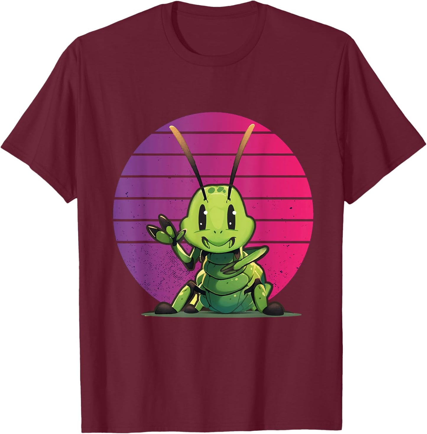 Peace Love Cricket Insects Peace Hand Bug Insect Nature T-Shirt - T-Shirt | Maroon