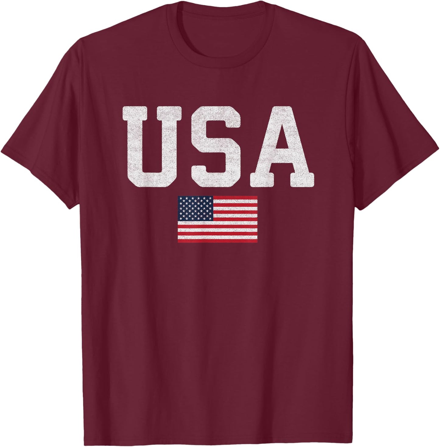 USA Patriotic American Flag 4th Of July Independence Day T-Shirt - T-Shirt | Maroon