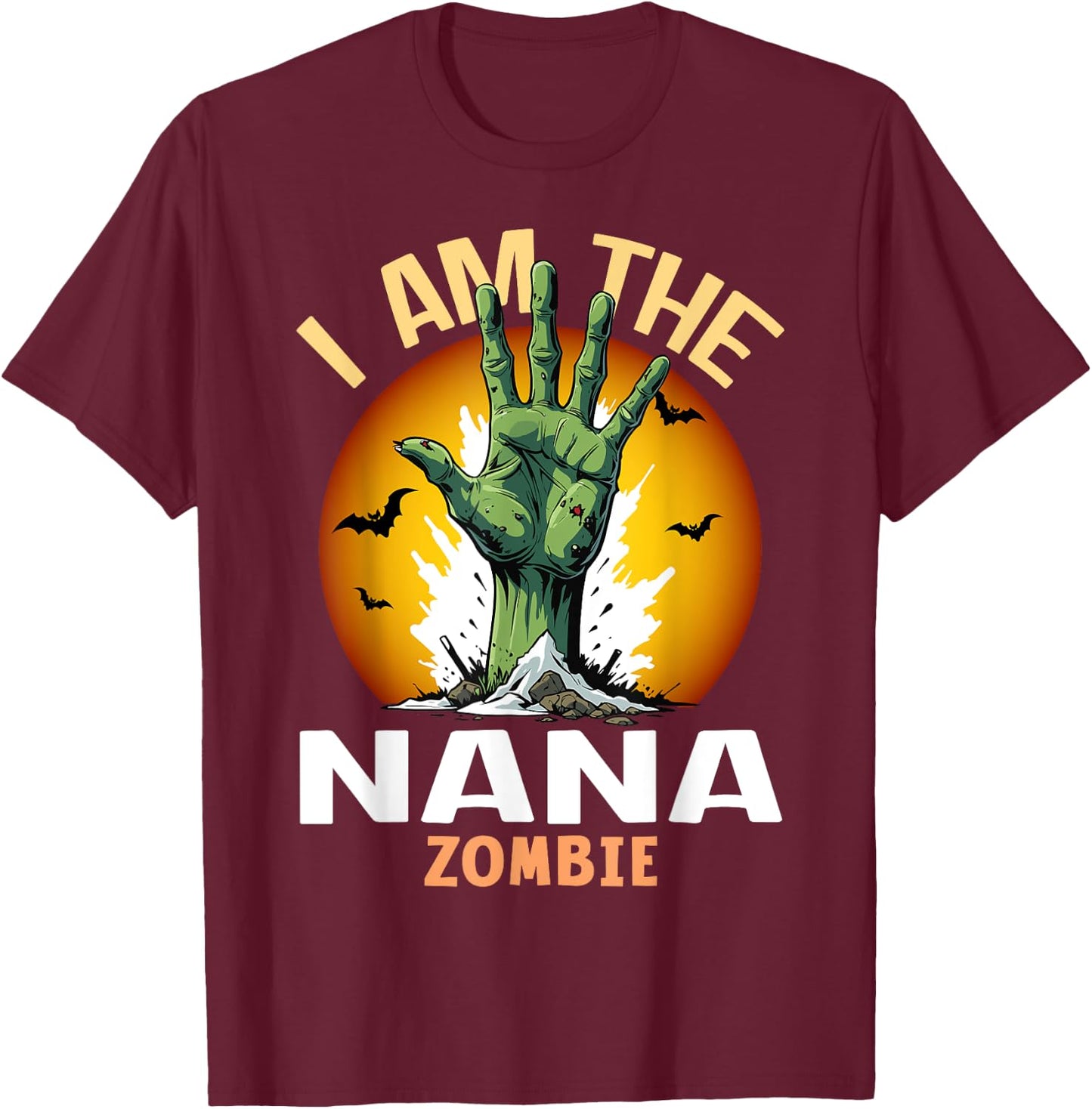 Halloween Matching Nana Zombie Costume T-Shirt - T-Shirt | Maroon