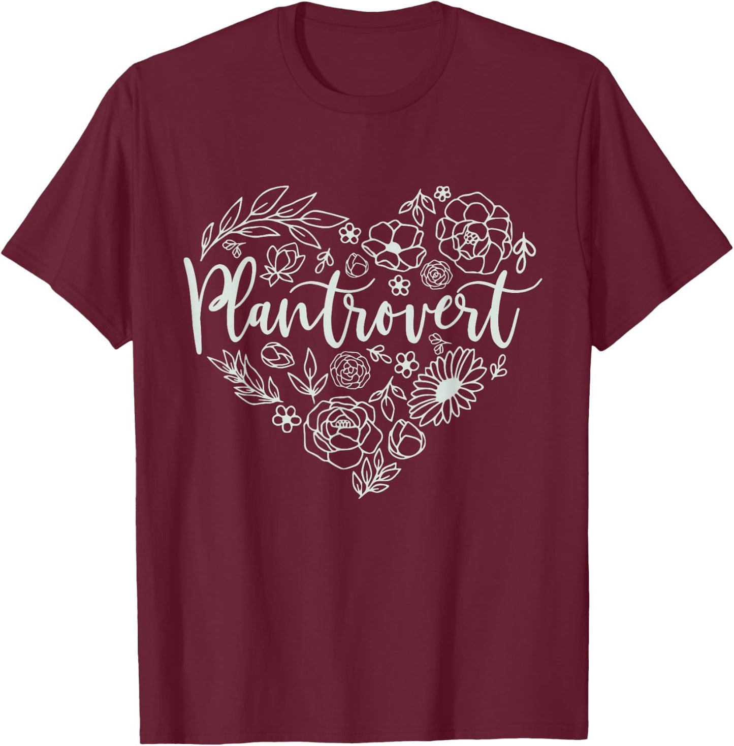 Plantrovert Shirt Plant Lover Gifts Funny Gardening T-Shirt - T-Shirt | Maroon