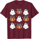 Coquette Bow Pumpkin Ghost Halloween Girly Ghost Women Girl T-Shirt - T-Shirt | Maroon