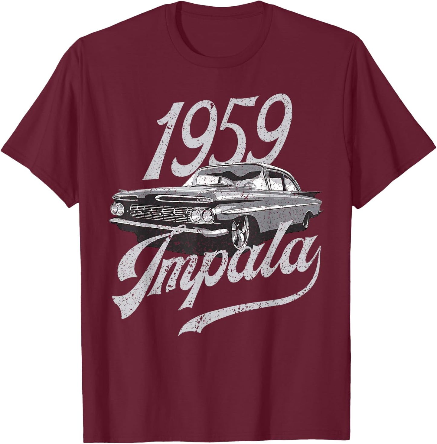 1959 59 Impala Lowrider Ss Chevys T-Shirt - T-Shirt | Maroon