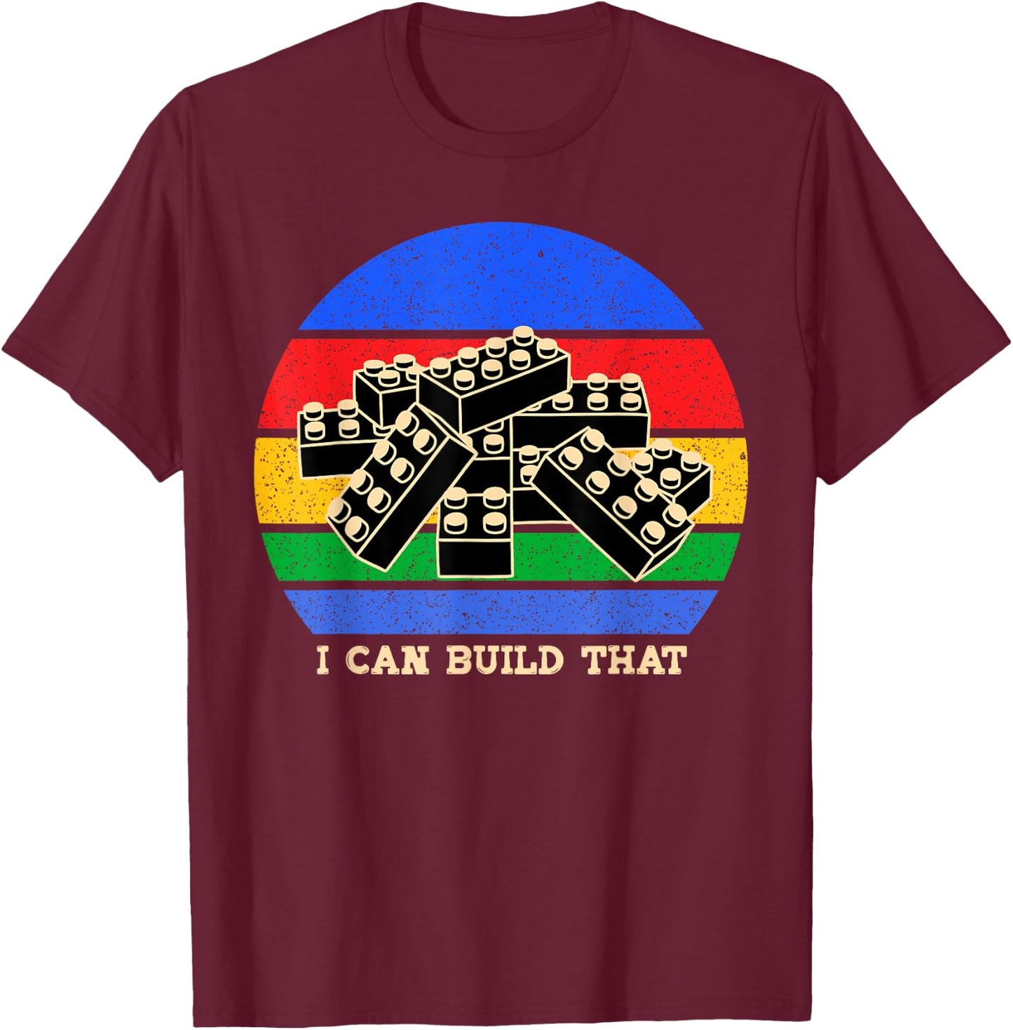 I Can Build That Master Builder Building Blocks Kids T-Shirt - T-Shirt | Maroon