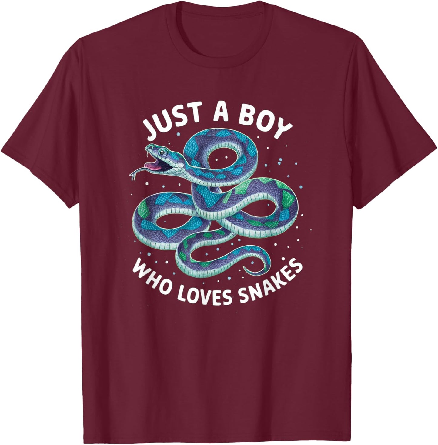 Just a Boy Who Loves Snakes T-Shirt - T-Shirt | Maroon