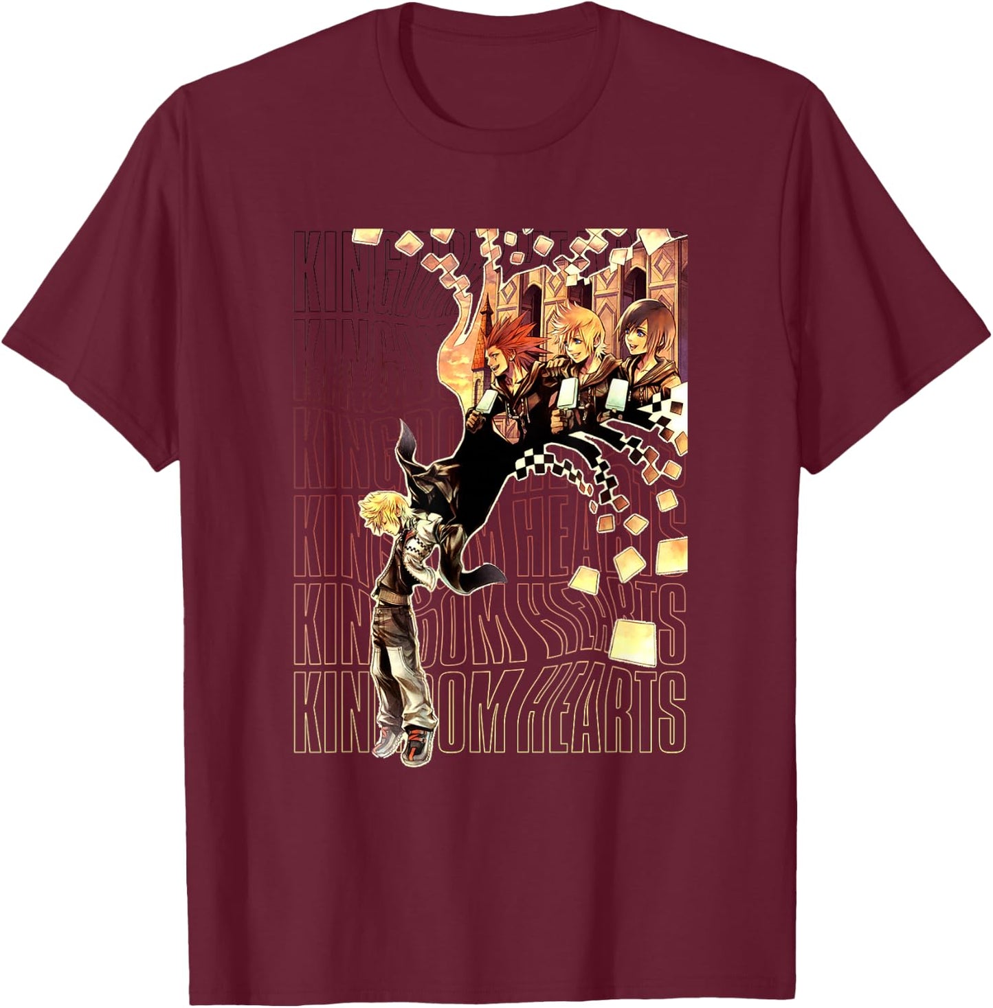 Disney Kingdom Hearts Sora Ice Cream Memory Chest Portrait T-Shirt - T-Shirt | Maroon