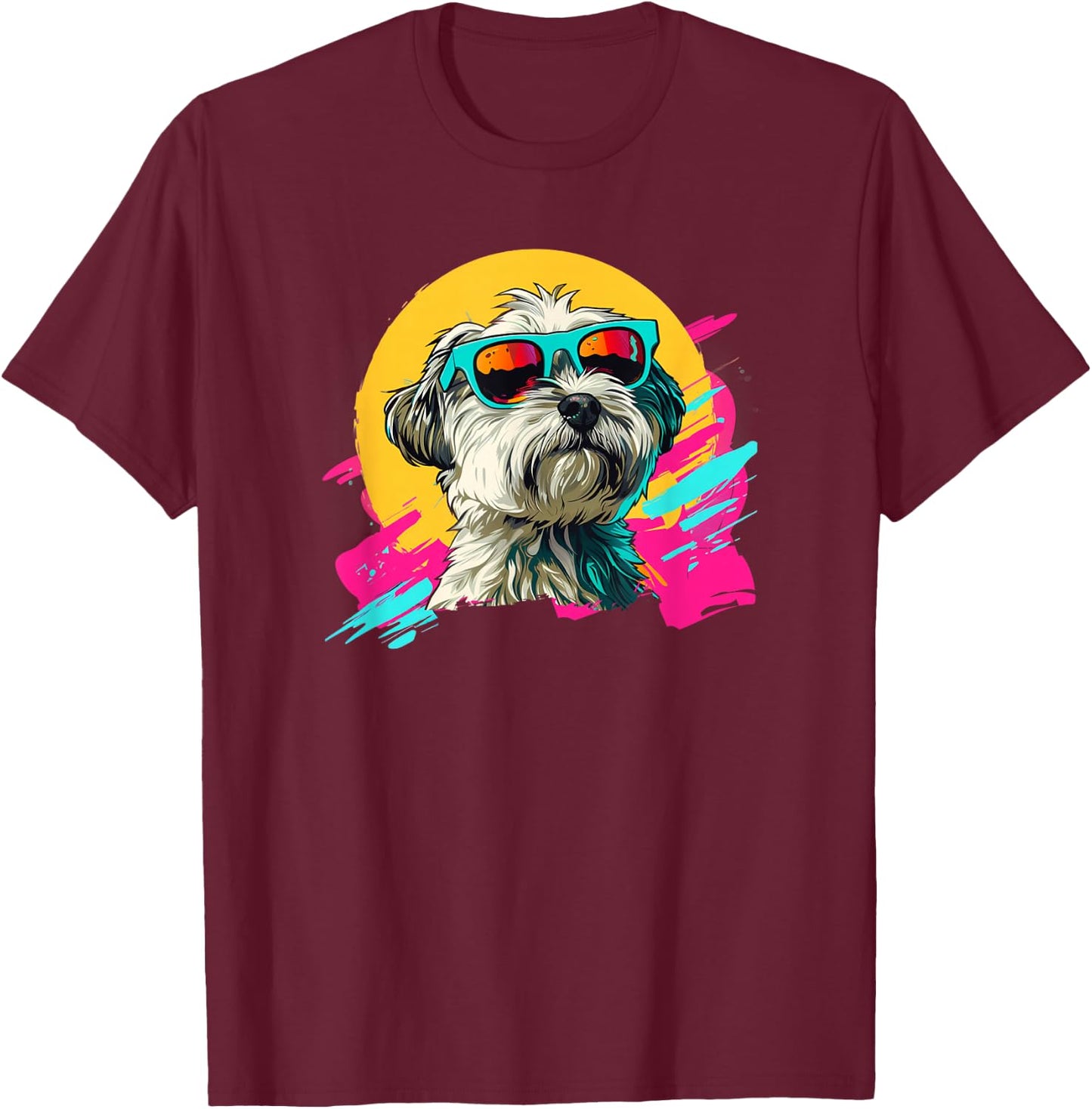 Kids Funny Retro Vintage 80s 90s Havanese Lover T-Shirt - T-Shirt | Maroon