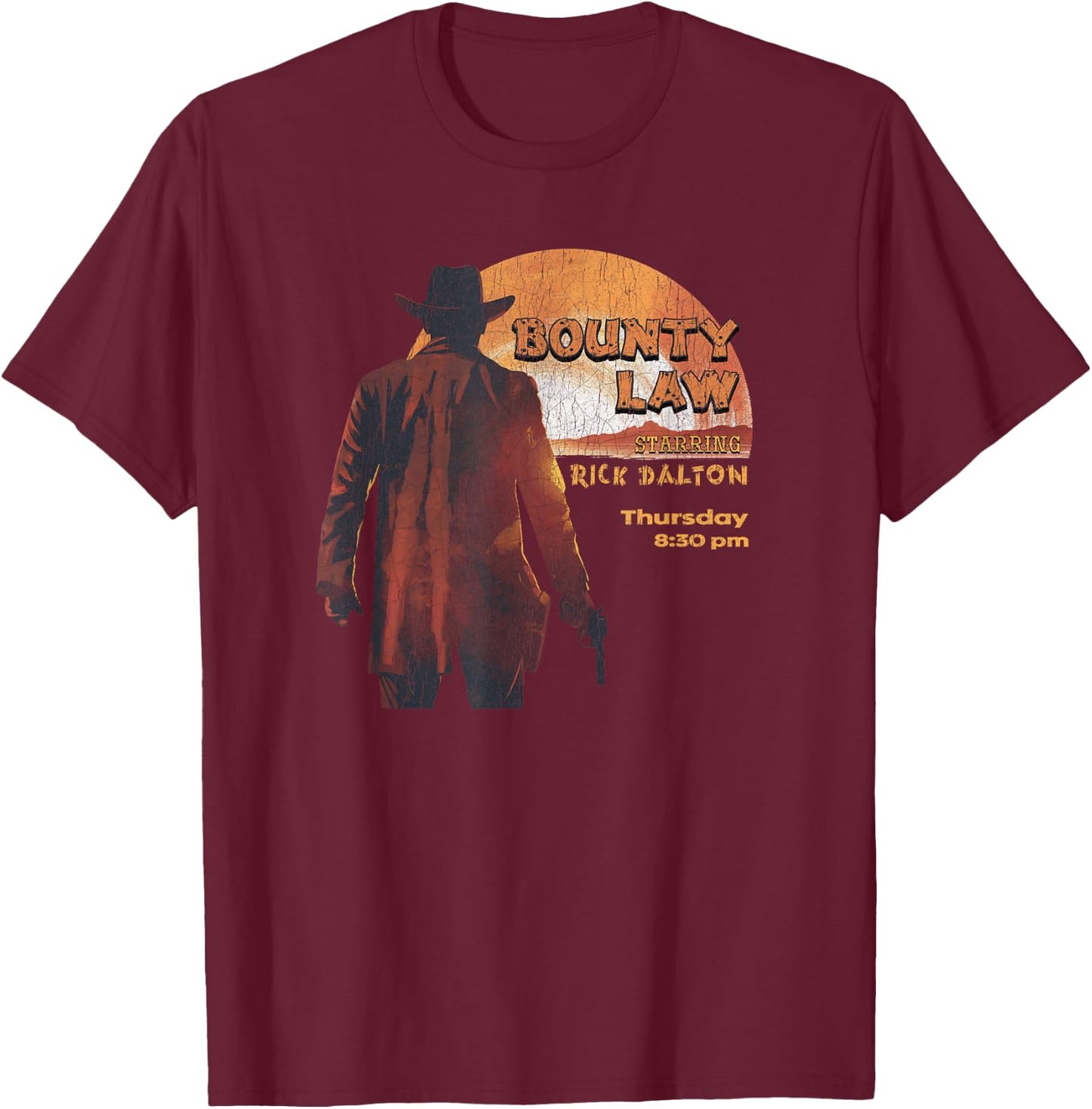 Bounty Law | Classic Hollywood Movie Distressed T-Shirt - T-Shirt | Maroon