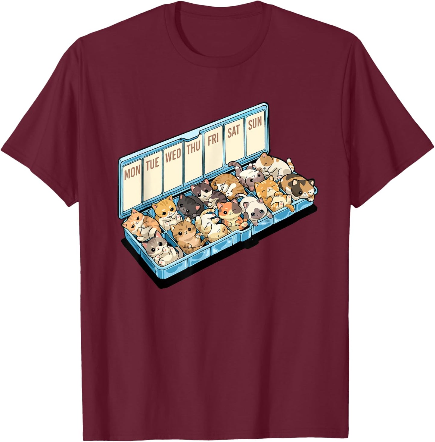 Cats Happiness Medicine Cute Cat Lovers Design Men Women Kids T-Shirt - T-Shirt | Maroon
