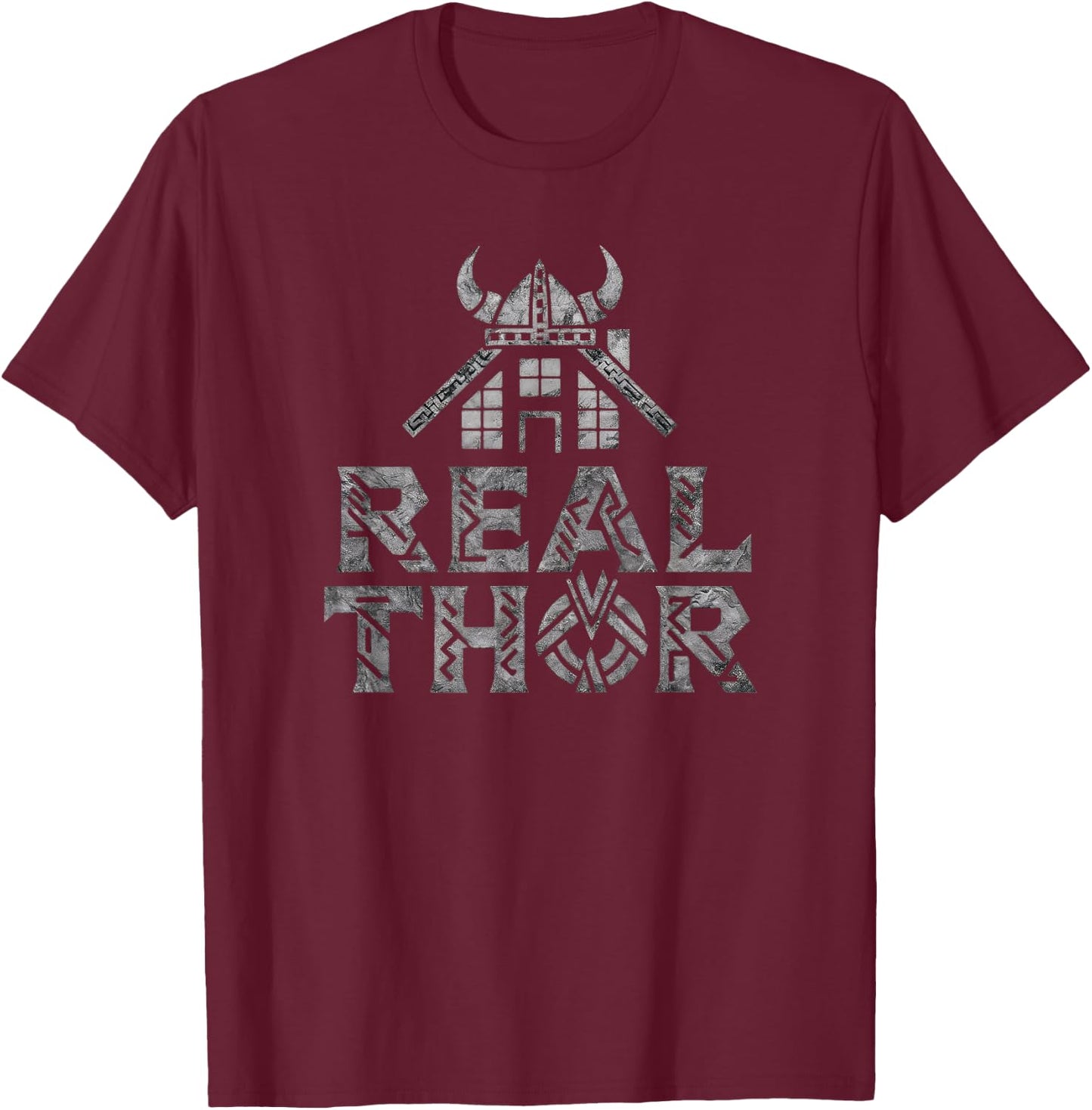 Realtor Viking Real Thor - Real Estate And Nose Mythology T-Shirt - T-Shirt | Maroon