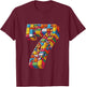 Kids 7 Year Old Blocks Building Master Builder 7th Birthday Boy T-Shirt - T-Shirt | Maroon