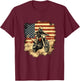 Bike American Vintage USA flag Motocross Biker 4th of July T-Shirt - T-Shirt | Maroon