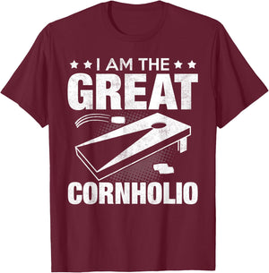 Cornhole Teams I Am the Great Cornholio Black X-Small T-Shirt - T-Shirt | Maroon