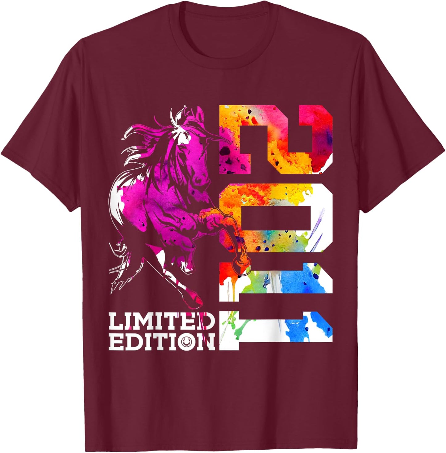 Limited Edition 2011 Riding Horse 14th Birthday T-Shirt - T-Shirt | Maroon