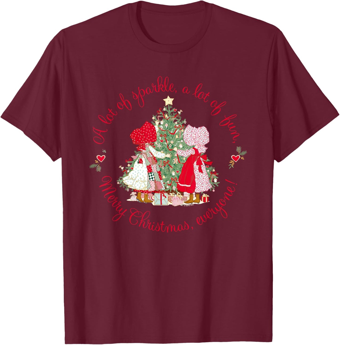 Holly Hobbie Classic Christmas Sparkle And Fun T-Shirt - T-Shirt | Maroon