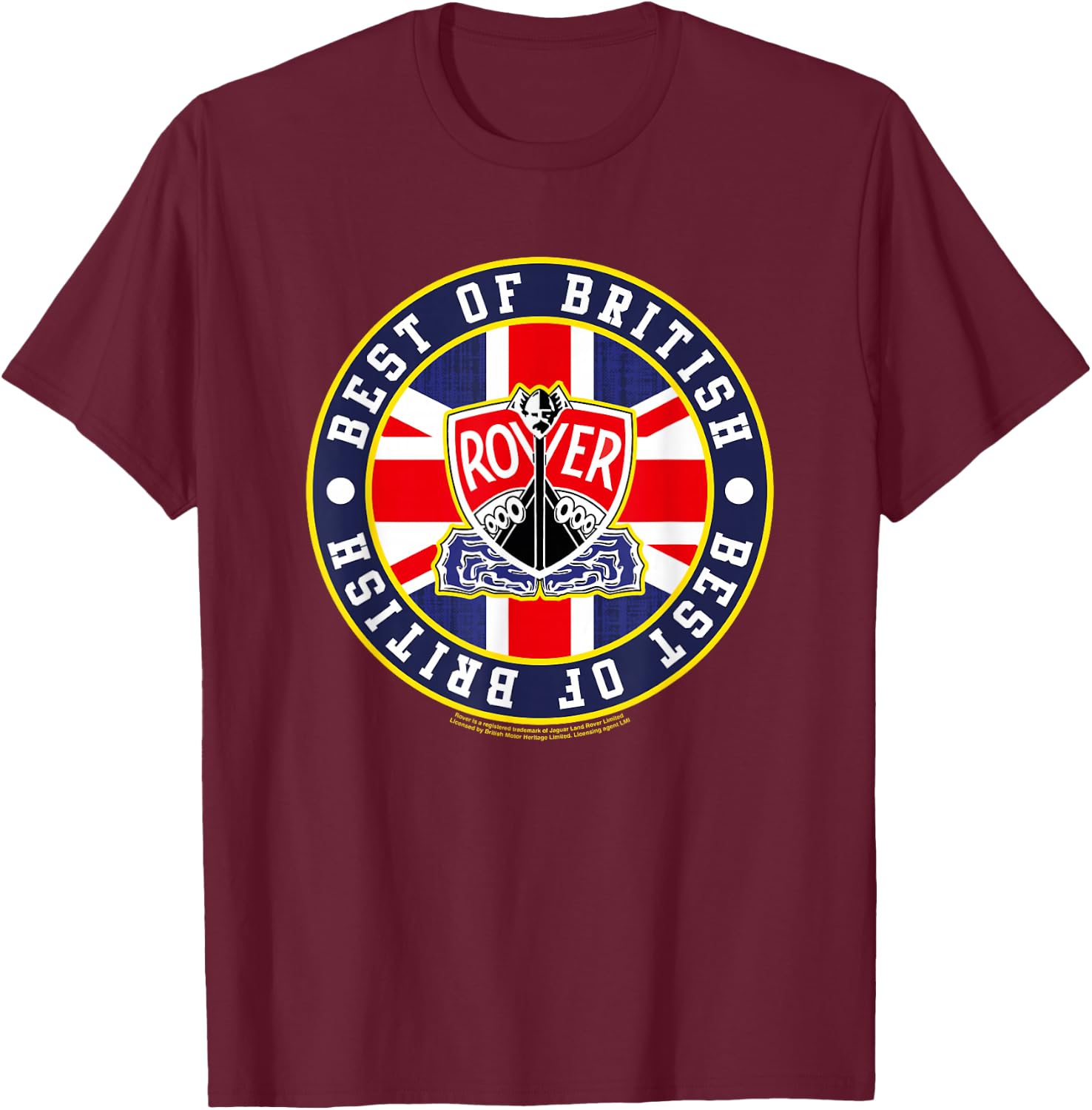 Rover Car 1930's Logo Best Of British T-Shirt - T-Shirt | Maroon
