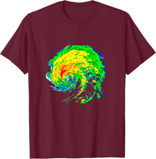 Meteorologist Storm Chasing Weather Radar Image T-Shirt - T-Shirt | Maroon