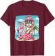 Fourth Of July Flamingo Dog USA American Flag 4th Of July T-Shirt - T-Shirt | Maroon