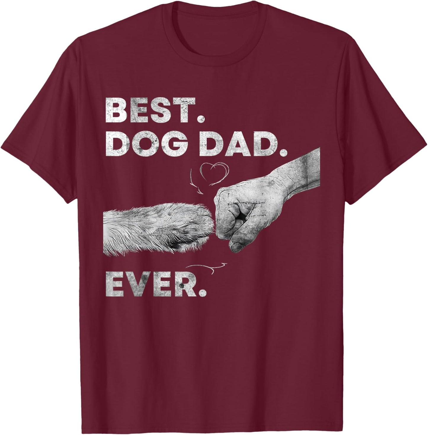 Best Dog Dad Ever Vintage Graphic Men Fathers Day T-Shirt - T-Shirt | Maroon