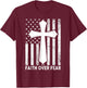 Faith Over Fear Cool Christian Flag Cross Women Kids T-Shirt - T-Shirt | Maroon