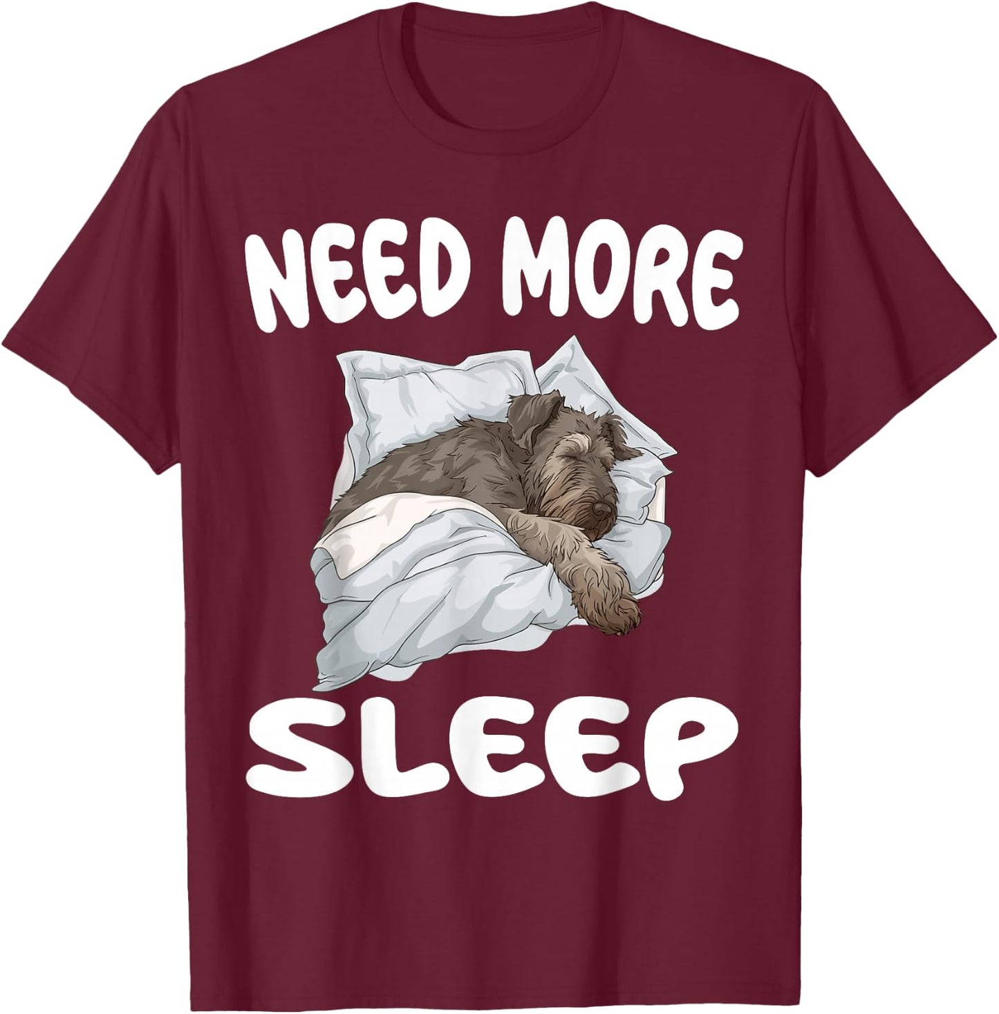 Cute Irish Wolfhound Need More Sleep Pajamas Nightgown T-Shirt - T-Shirt | Maroon