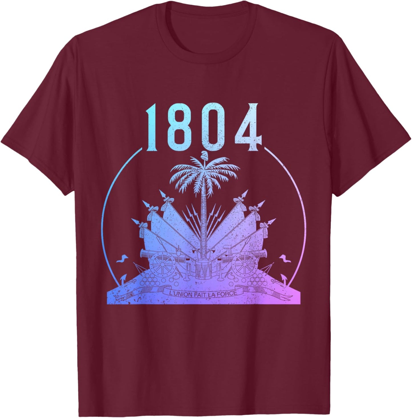 Haitian Flag Day Pride 1804 Haiti First Black Republic T-Shirt - T-Shirt | Maroon