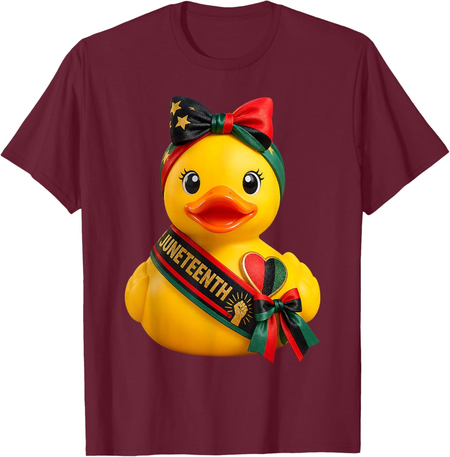 Rubber Duck Juneteenth T-Shirt - T-Shirt | Maroon