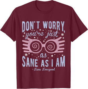 Kids Harry Potter Luna You're Just As Sane As I Am Quote T-Shirt - T-Shirt | Maroon