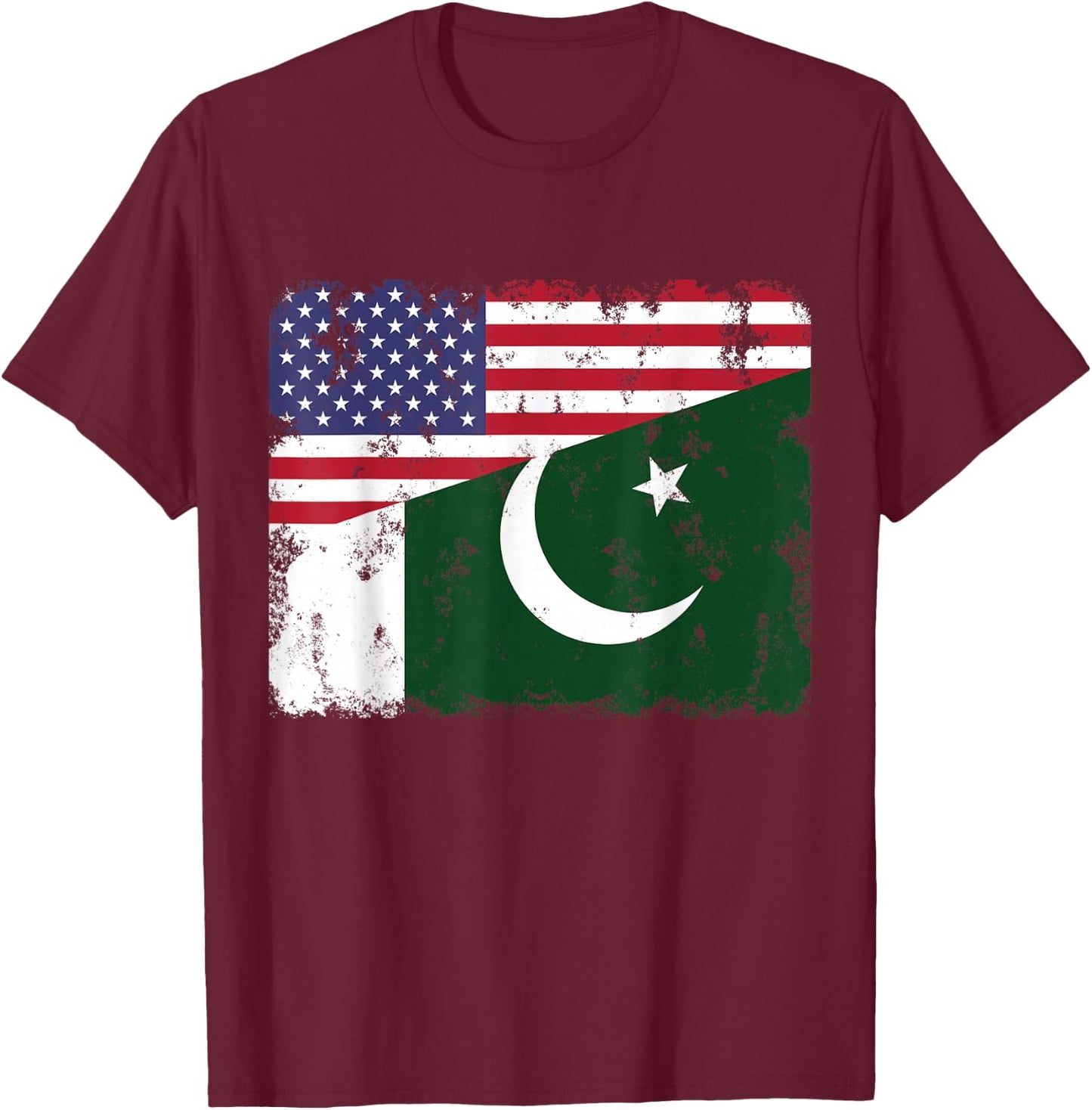 Pakistan Pride Pakistani American Flag Roots Heritage T-Shirt - T-Shirt | Maroon