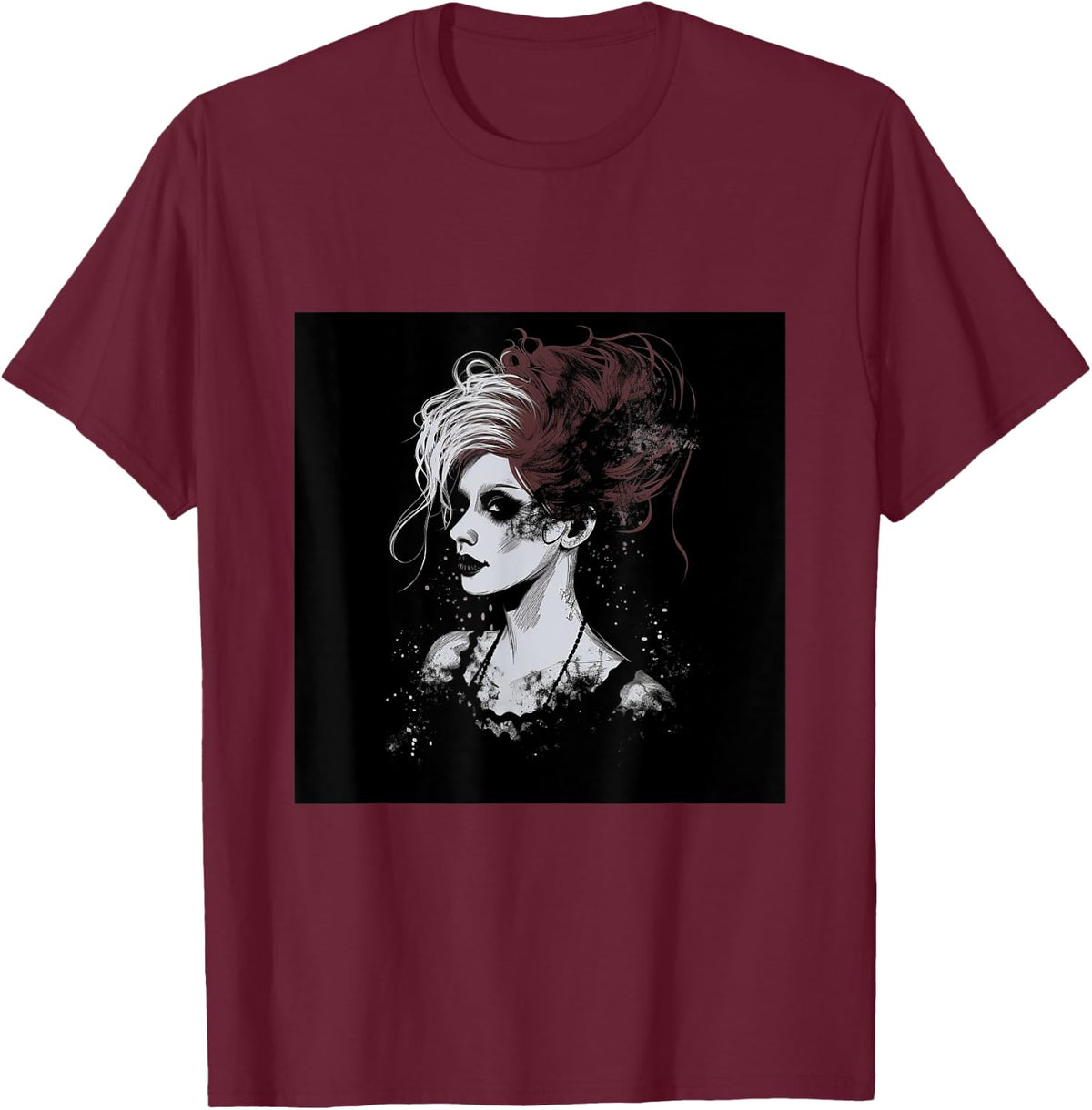 Gothic Woman Emilie Autumn Goth Girl T-Shirt - T-Shirt | Maroon