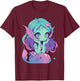 Kawaii Pastel Goth Creepy Cute Witchy Zombie Mermaid T-Shirt - T-Shirt | Maroon