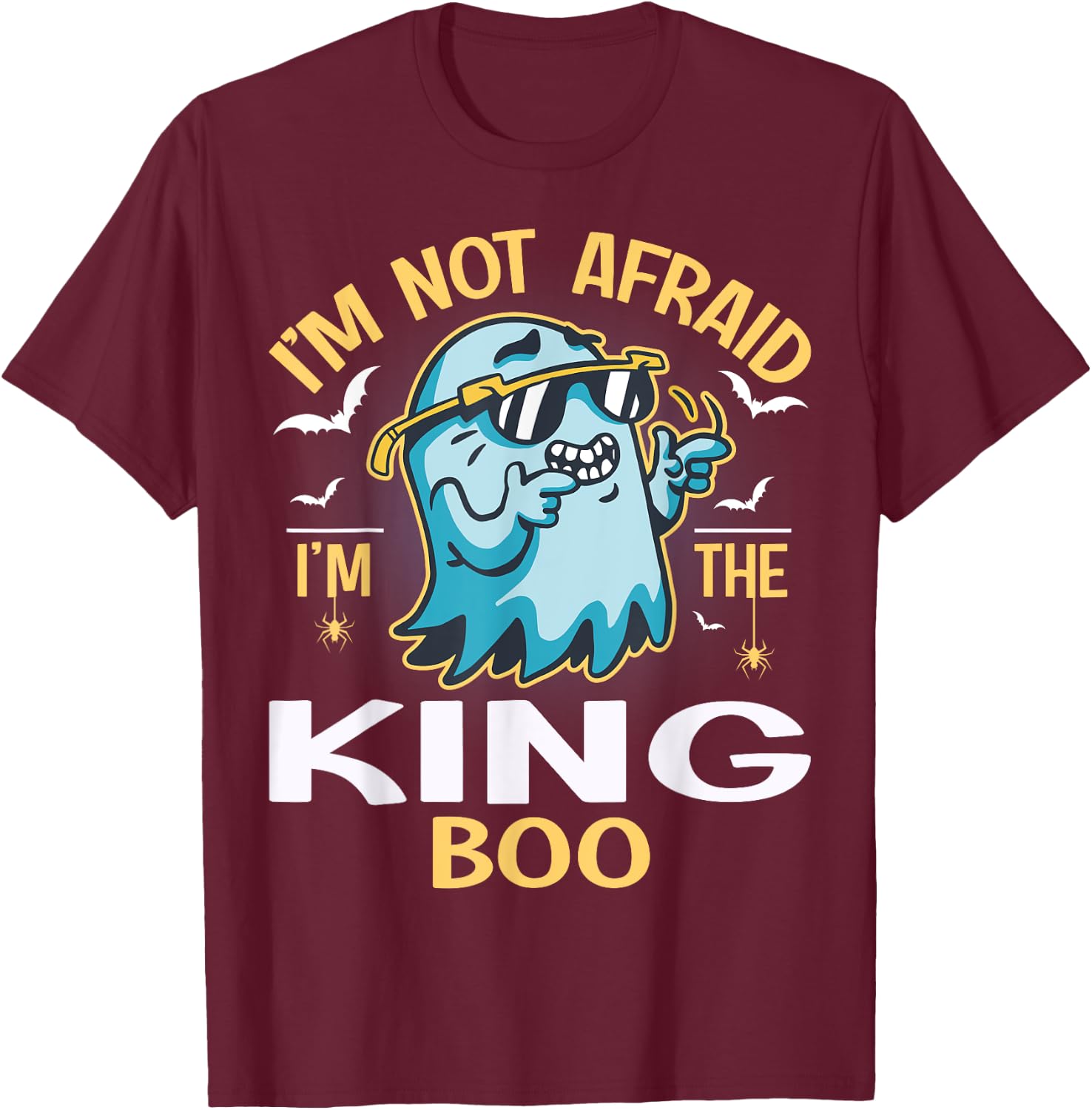 Matching Halloween Costume I'm The King Boo T-Shirt - T-Shirt | Maroon