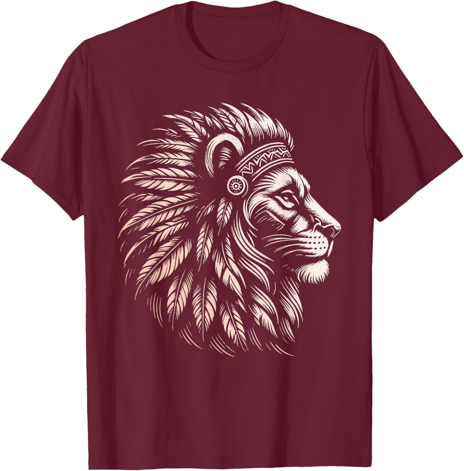 Native American Indian Day Pride Indigenous Cherokee Lion T-Shirt - T-Shirt | Maroon