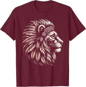 Native American Indian Day Pride Indigenous Cherokee Lion T-Shirt - T-Shirt | Maroon