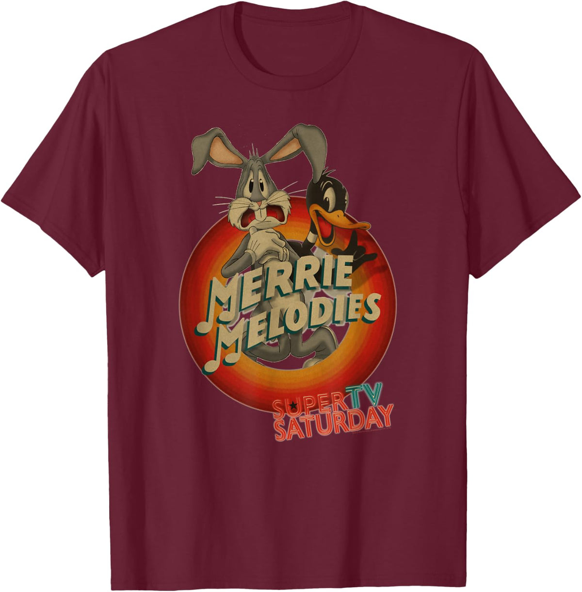 Looney Tunes Merry Melodies Bugs and Daffy T-Shirt - T-Shirt | Maroon
