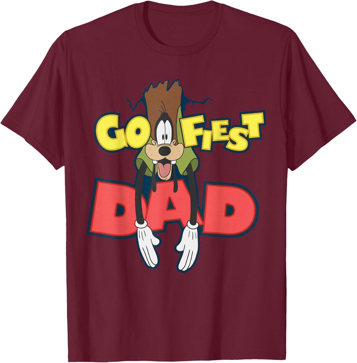 Disney A Goofy Movie Goofy Goofiest Dad Logo Father's Day T-Shirt - T-Shirt | Maroon