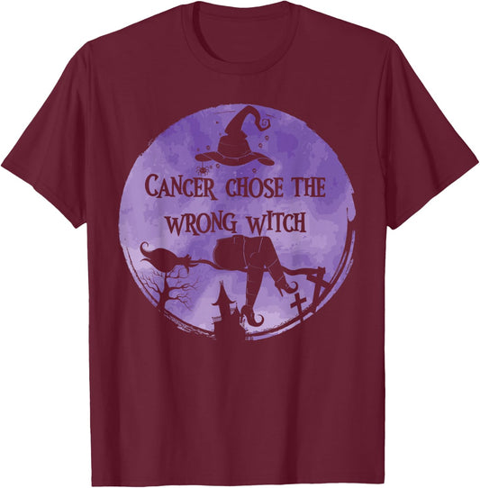 Cancer Chose The Wrong Witch Violet Hodgkins Lymphoma T-Shirt - T-Shirt | Maroon