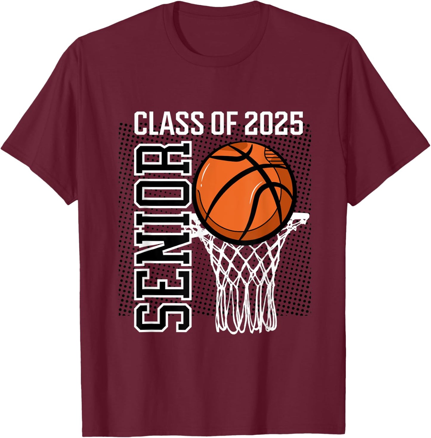 Senior 2025 basketball class of 25 seniors team player T-Shirt - T-Shirt | Maroon