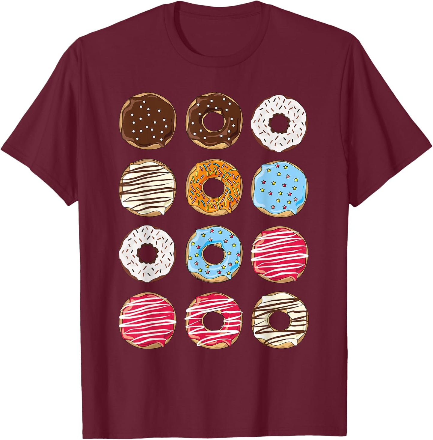 Dozen Donuts Doughnut Box Donut Halloween Costume Dress-up T-Shirt - T-Shirt | Maroon