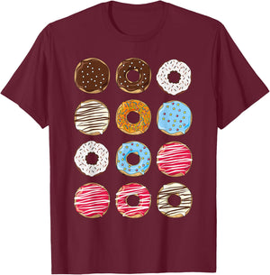 Dozen Donuts Doughnut Box Donut Halloween Costume Dress-up T-Shirt - T-Shirt | Maroon