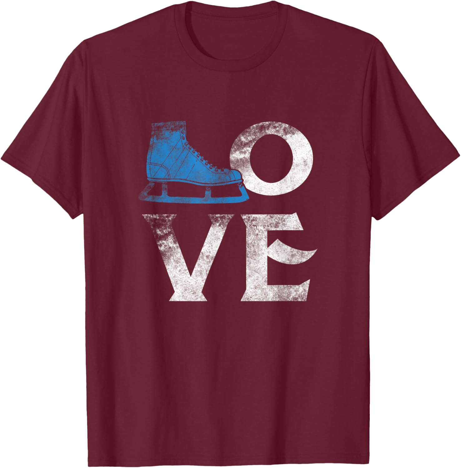 Love Figure Ice Skating Sport T Shirt Skate Lover Rink T-Shirt - T-Shirt | Maroon