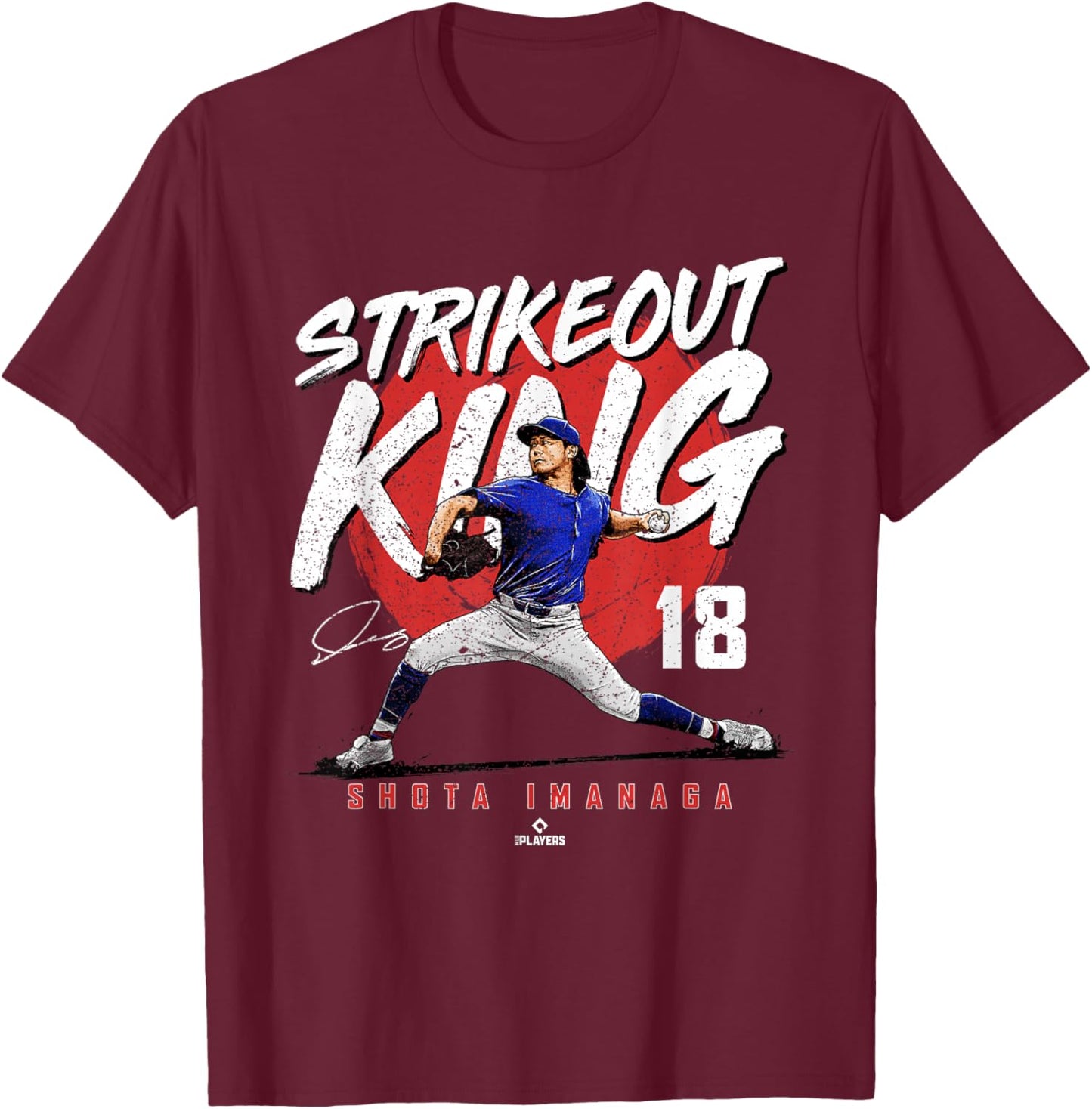 Strikeout King Shota Imanaga Chicago MLBPA T-Shirt - T-Shirt | Maroon