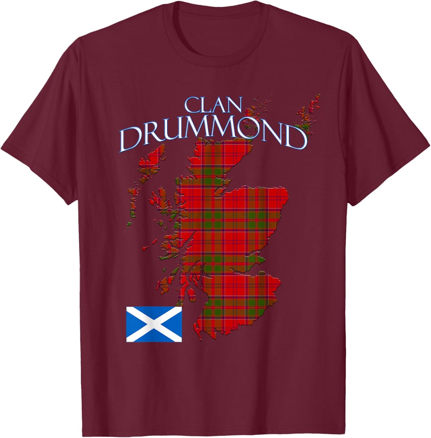 Drummond Scottish Clan Tartan Scotland T-Shirt - T-Shirt | Maroon