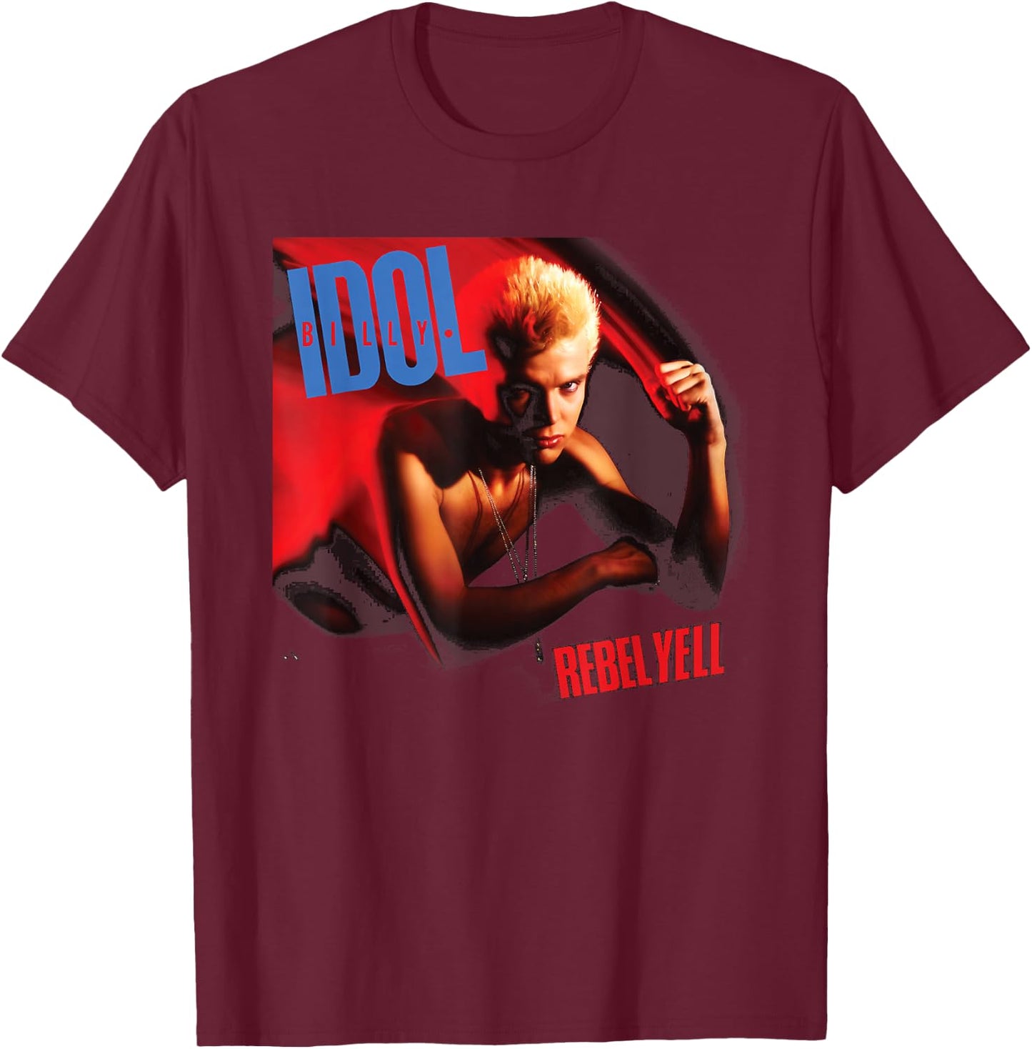 Billy Idol - Rebel Yell Album Cover T-Shirt - T-Shirt | Maroon