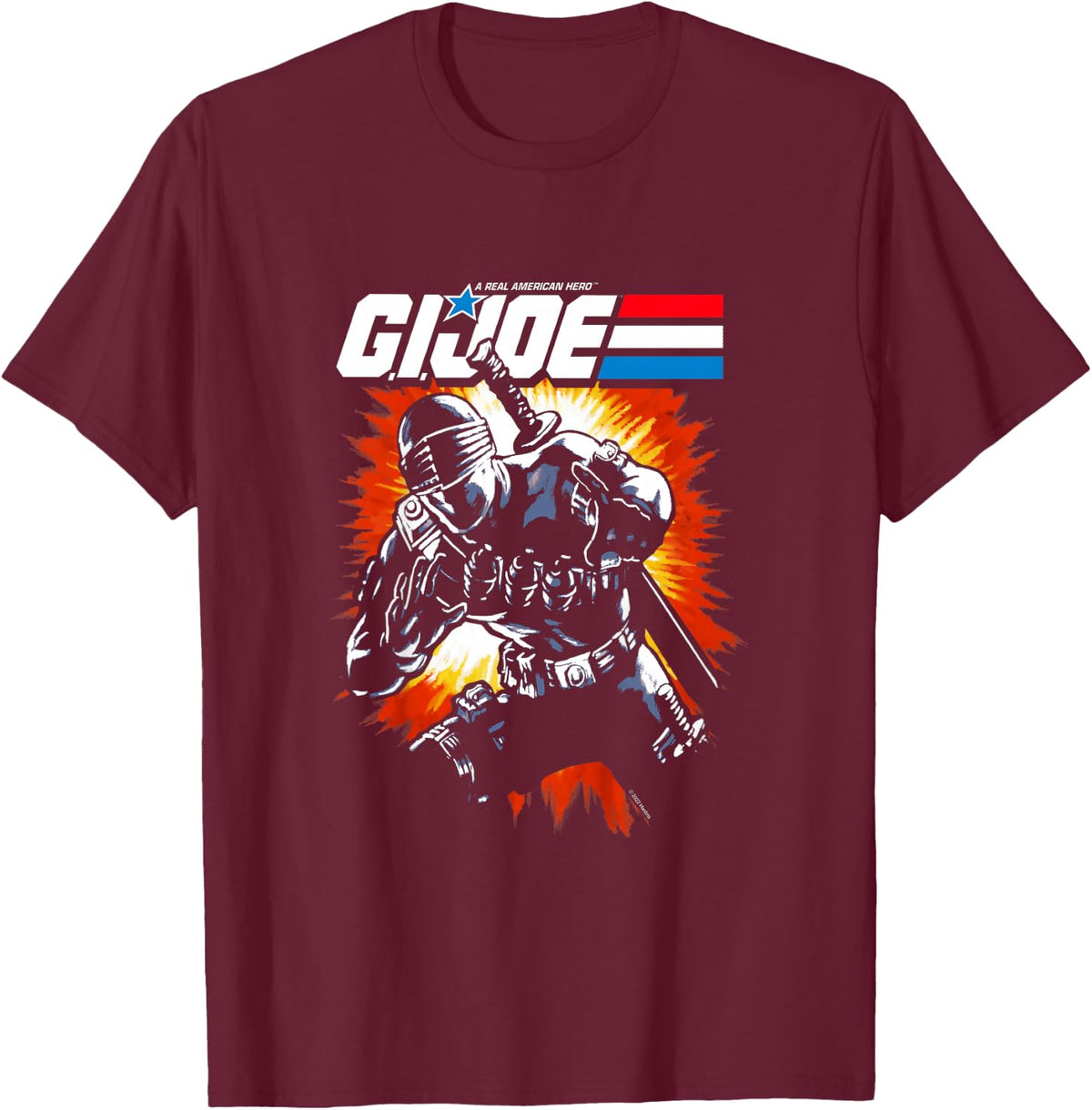 Kids G.I. Joe A Real American Hero Snake Eyes Action Poster T-Shirt - T-Shirt | Maroon