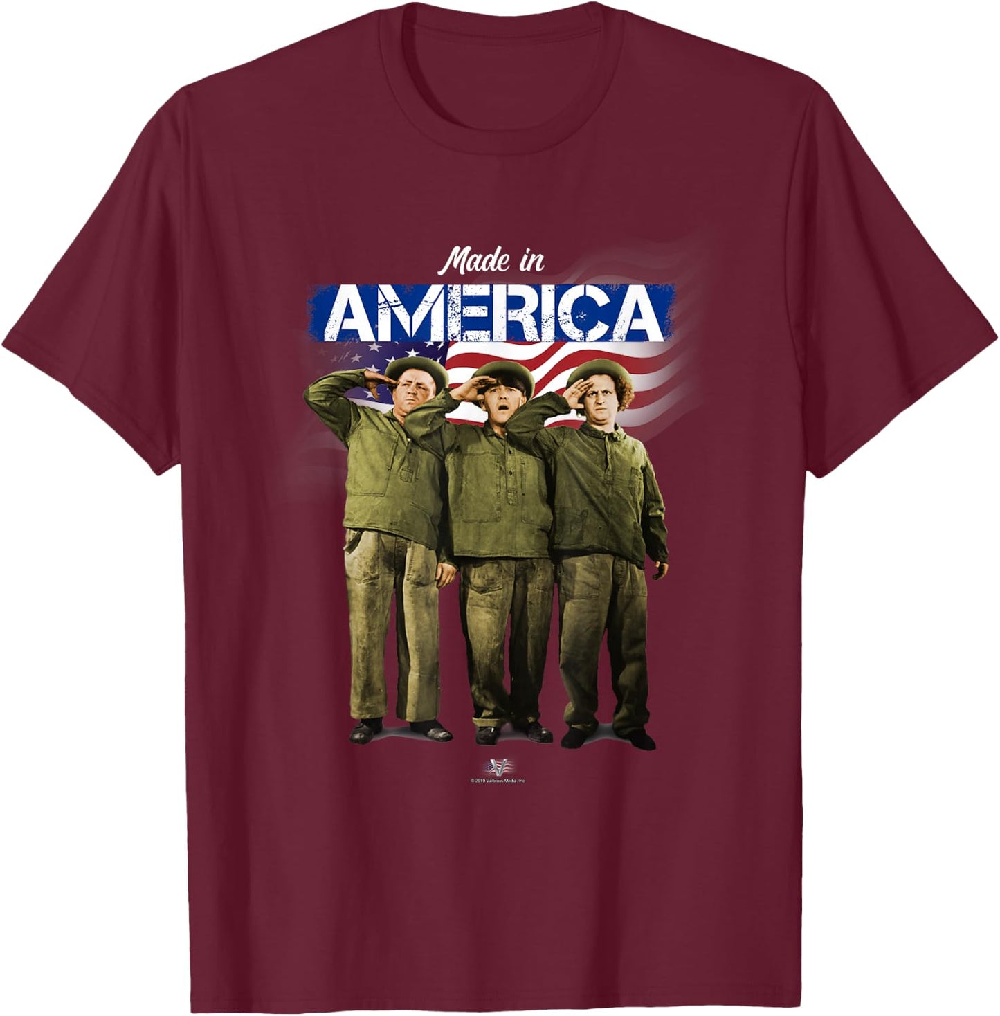 VTV- The Three Stooges: Made in America T-Shirt - T-Shirt | Maroon